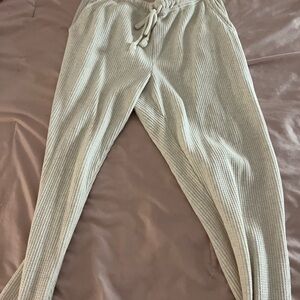 Aerie Cream Jogger Sweatpants with Elastic Cuffs